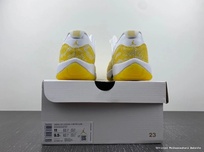 Official Maikesneakers AH7860-107 Snakeskin Low Air Jordan WMNS Yellow 11 0630